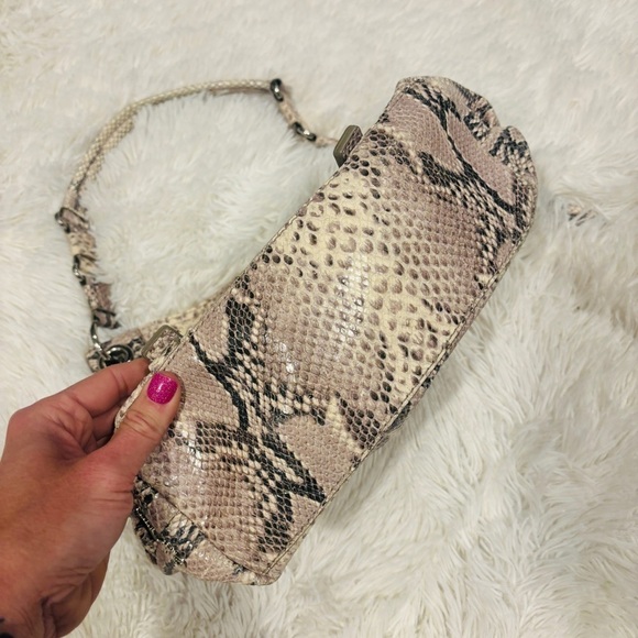 Cole Haan Snake Skin Bailey Roccia Shoulder Bag Purse - Picture 4 of 14